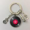 Creative Gramophone Music Keychain Ring Creative Charm Music Retro Vinyl Keychain Vinyl Record Picture Musician Accessories Gift