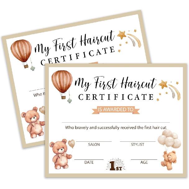 Мои первые сертификаты о стрижке, Сертификаты признания достижения «Стрижка медвежонка с воздушным шаром», Сертификаты награждения за стрижку, Первая стрижка