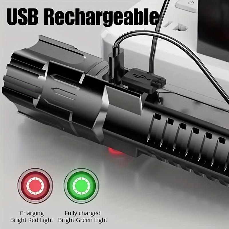 High-Intensity Flashlight: For Outdoor Home & Camping Use, Suitable for Cycling, Long-Range, USB-Rechargeable Zoomable LED Light
