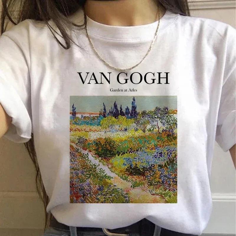 Artistic Van Gogh Paintings Graphic T Shirt With Classic Art Quotes Creative Designs Stylish Casual Short Sleeve Tee For Daily