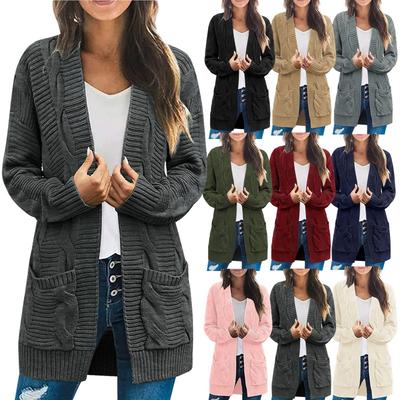 Women Autumn Winter Long Sleeve Sweater Cardigans Ladies Knitted Outerwear Coats
