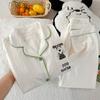 Einfaches Design Imitationsbaumwolle Jacquard Pyjama Damen Frühling und Herbst neu langärmliger Cartoon Anzug Loungewear