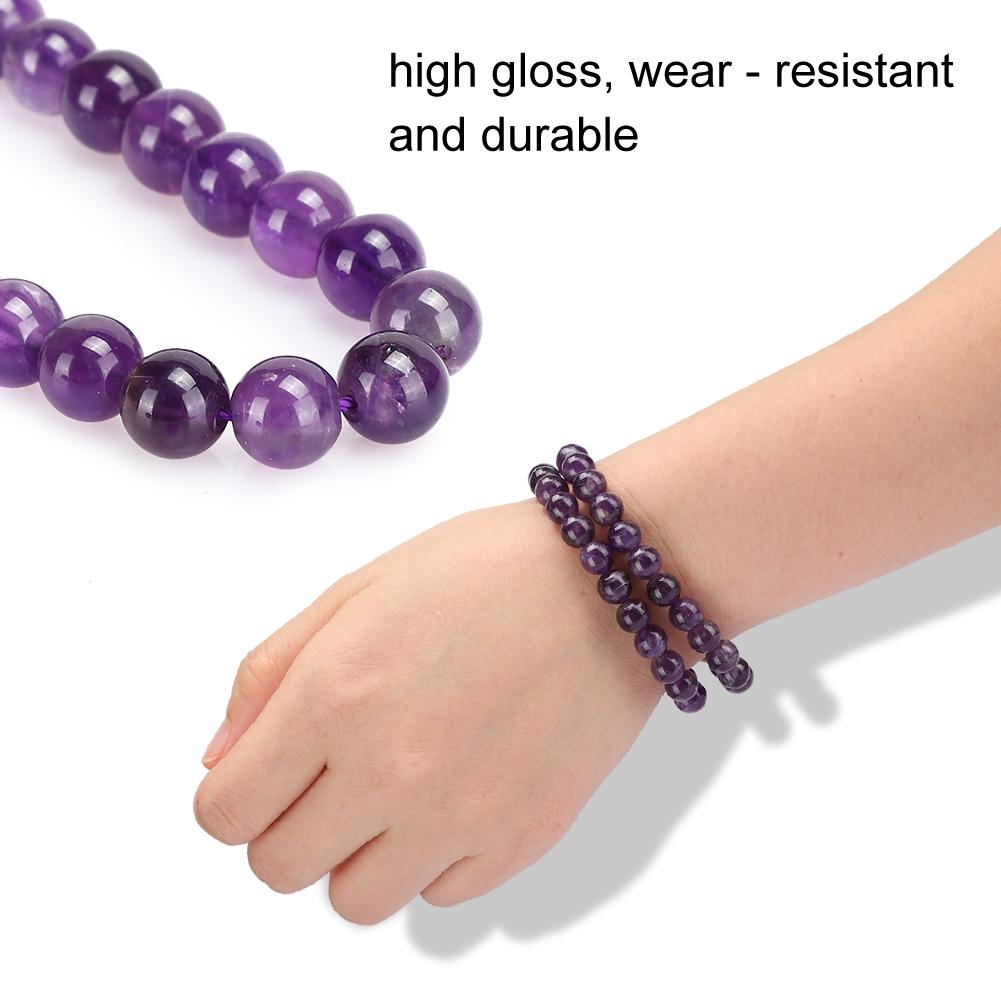 Natural Purple Stone Round Beads DIY Jewelry Bracelet Making Tool Accessory6mm 62pcs Beads