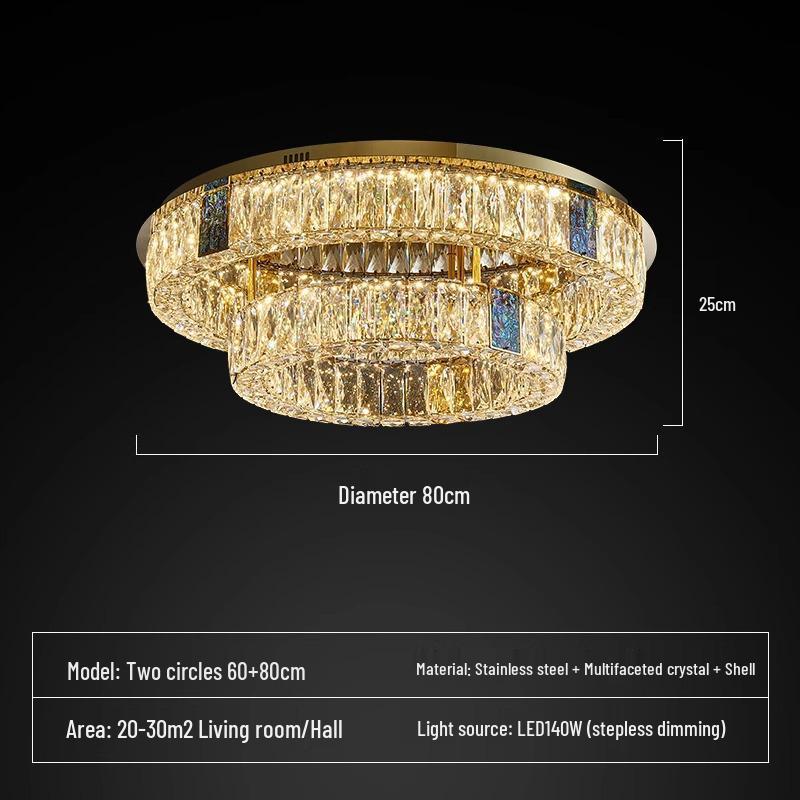 Luxury Modern Crystal Ceiling Light – Atmospheric Round Design for Living Room or Bedroom (2025 Edition)