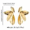 E11181 Retro Metal Eco-friendly Pleated Texture Earrings, Light Luxury Leaf Geometric Earrings, Earrings for Women