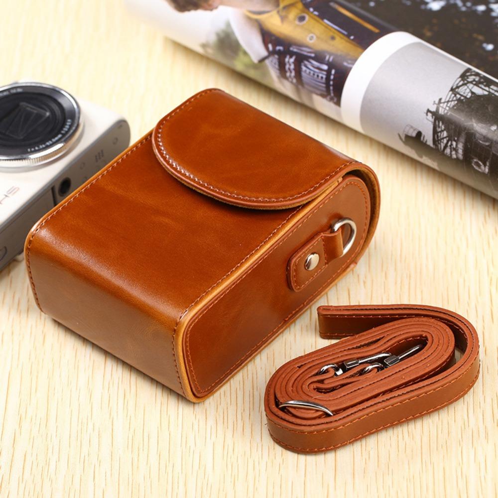 

PU Leather Camera Storage Bag Waterproof Lens Pouch Stylish Camera Bag G7X3 G7X2 SX740 SX720 G9X коричневый