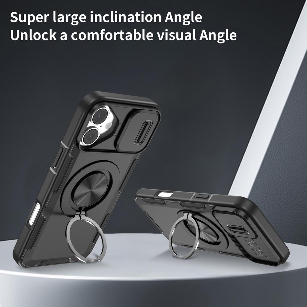 Phone Bag for Magsafe Magnetic Ring Case for Iphone 17 Pro Max 16 15 14 Plus 12 13 Pro Max Iphone17 Kickstand Lens Cover