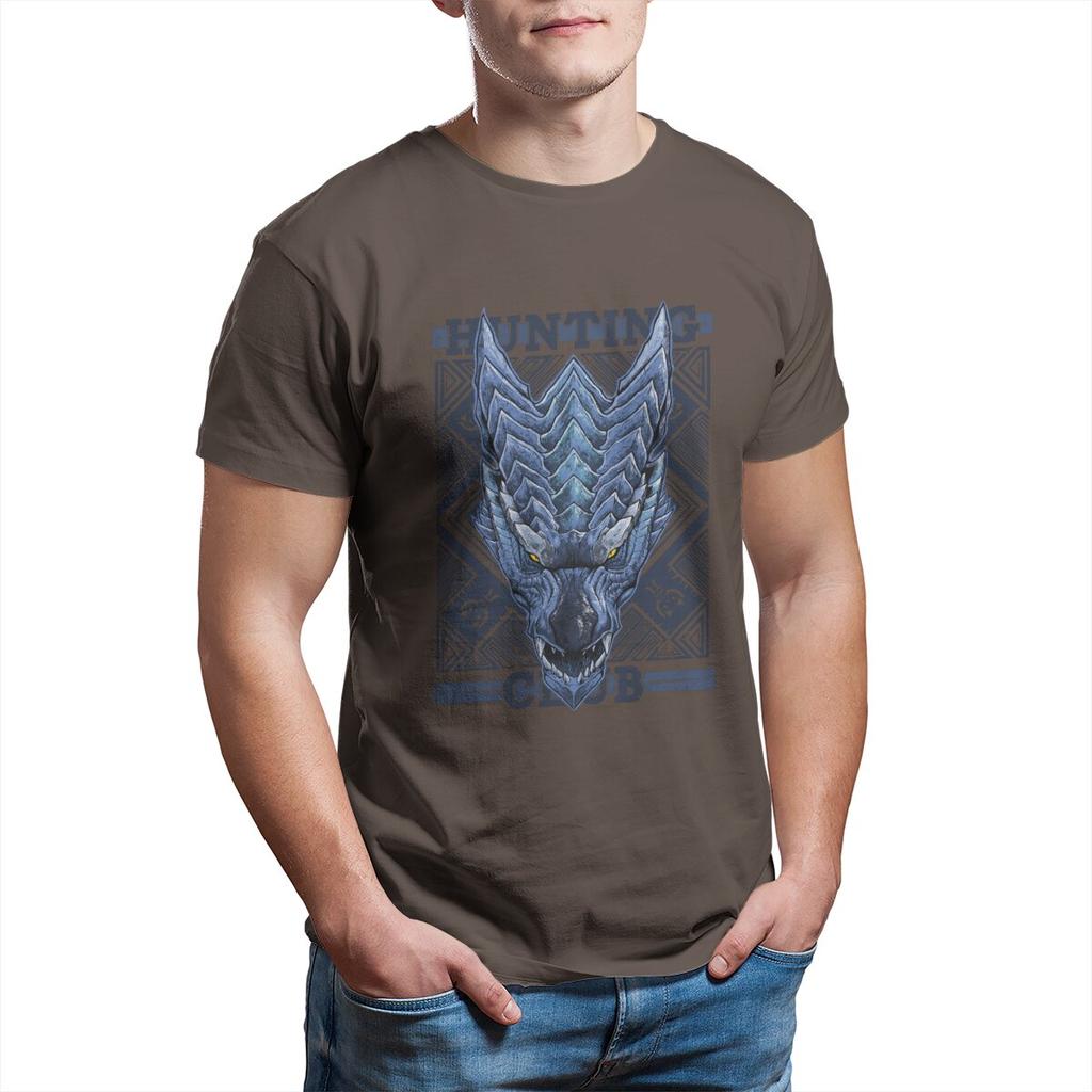 Monster Hunter World  Hunting Club Werewolf Wyvern T Shirts RPG Game Pure Cotton Printed Clothing Cool Summer T-Shirts