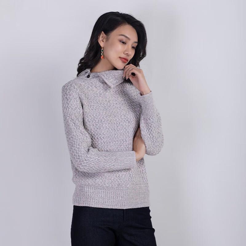 Anlom Women's Mock Neck Thickened Cashmere Blend Knit Sweater