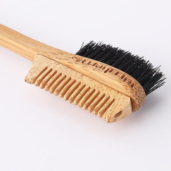Yousheng Dual Edge Comb Wide Application Ergonomic Mini Bamboo and Wood Eyebrow Brush for Beauty