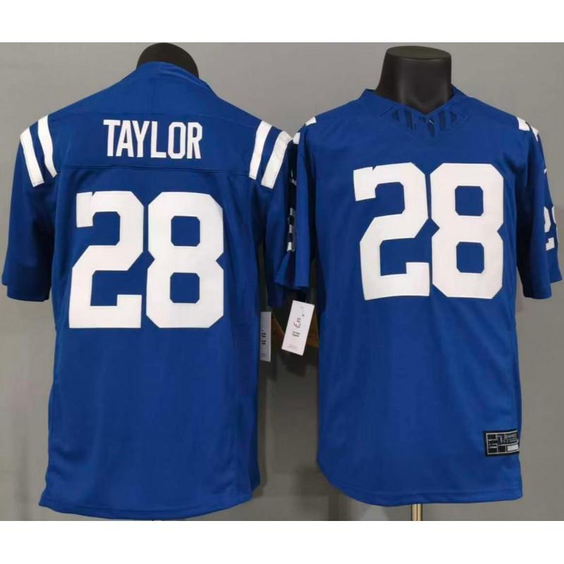 Indianapolis Colts 28 Taylor Football Jersey Mens NFL Team Sportswear Fan Apparel Blue Replica Uniform
