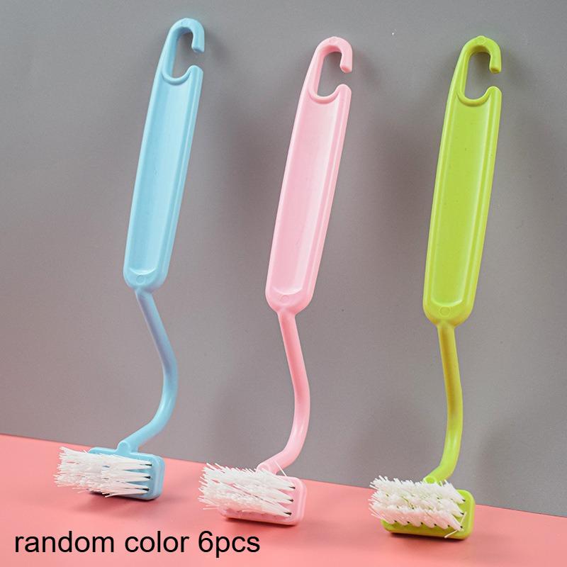 

6pcs Toilet Brushes with Extended Handles, V-shaped Plastic Cleaning Brushes for Bathroom and Outdoor Use,Home Accessories