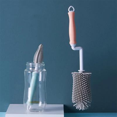 Silikonflaska Rengöringsborste Baby Napp Halm Scrubber Liten borste 360 ​​graders glaskopp Tvätt Köksrengöringsverktygssats