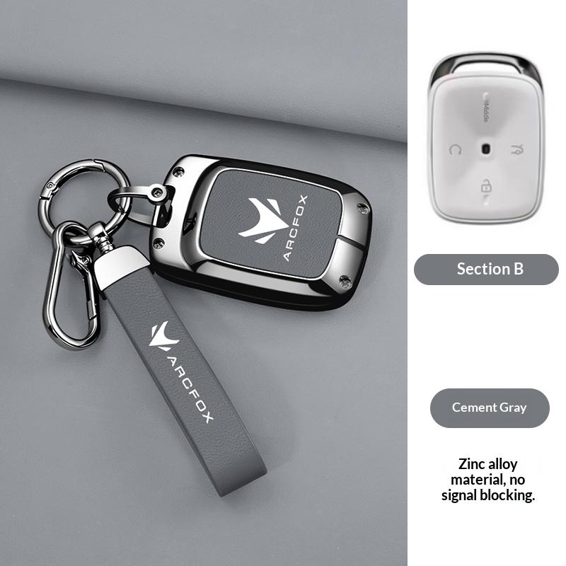 Suitable For Arctic Fox T1 For Baic Arcfox Zinc Alloy Leather Remote Control Car Key Case Cover Shell Keychine Accessories