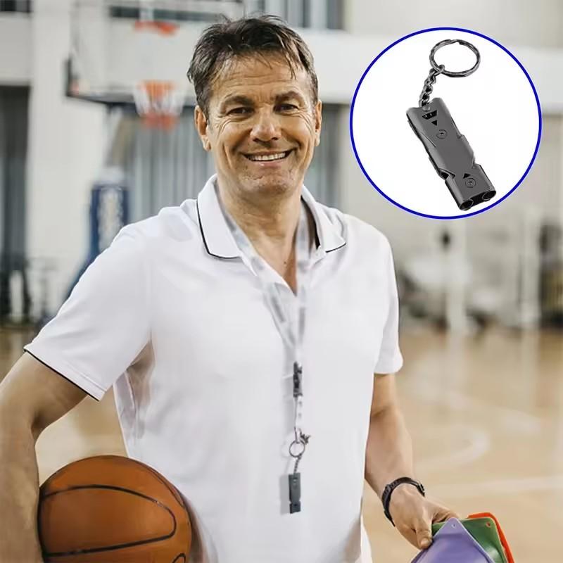Double Pipe Whistle Pendant Keychain Whistle for Survival High Decibel Outdoor Camping Emergency Survival Tool Whistle Keyring