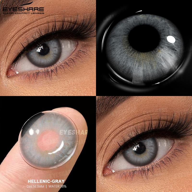 EYESHARE Blue Colored Contact Lenses Natural Brown Eye Makeup Contacts Grey Color Lens Korean Softlens Yearly Cosmetics for Women