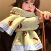 Winter Korean Version of Sweet Thickened Warm Knitted Scarf Female Cute Candy Versatile Neck Protection Scarf Student Female Riding