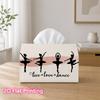 1pc 2D Flat Printed 17.78X10.92X12.95cm Tissue Box Silhouette Ballerina Dancer Figures Line Art Decorative Napkin Storage for Living Room And Bedside