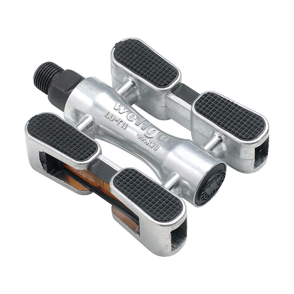 

WELLGO Aluminum Pedals with for Anti-Slip Handlebars, Silver, 448g, ATB/MTB/City Riding, LU-T11