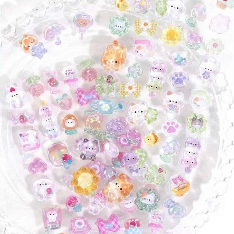 6PCS PVC Foam Cartoon Animal Relief Stickers For Phone Case Decoration For DIY Scrapbook Journal Supplies Cute Waterproof Laptop