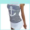 Vesta Kotva Pruhované Šaty Bez Rukávů Topy Kulatý Výstřih S Kapucí Sexy Bodycon Mini Šaty