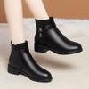 Autumn and Winter New Thick-soled Heightening Velvet Short Boots Middle-aged Mother Shoes Soft Leather Soft-soled Warm Cotton Shoes