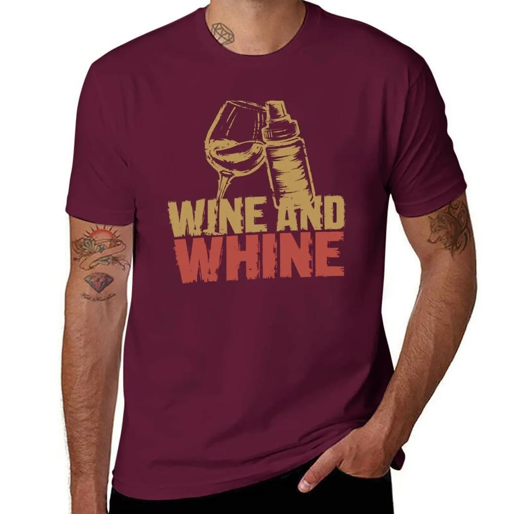 Mothers Day Gift Wine And Whine Mom Gift TShirt Anime T Shirts Vintage Mens T Shirts