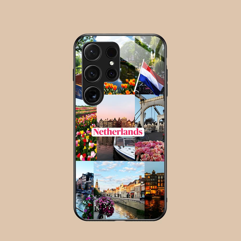 Netherland Dutch Flag Glass Mobile Phone Case for Samsung Galaxy S26 S25 S24 S23 S22 S21 S20 Note20 Plus FE Ultra Colorful Cover