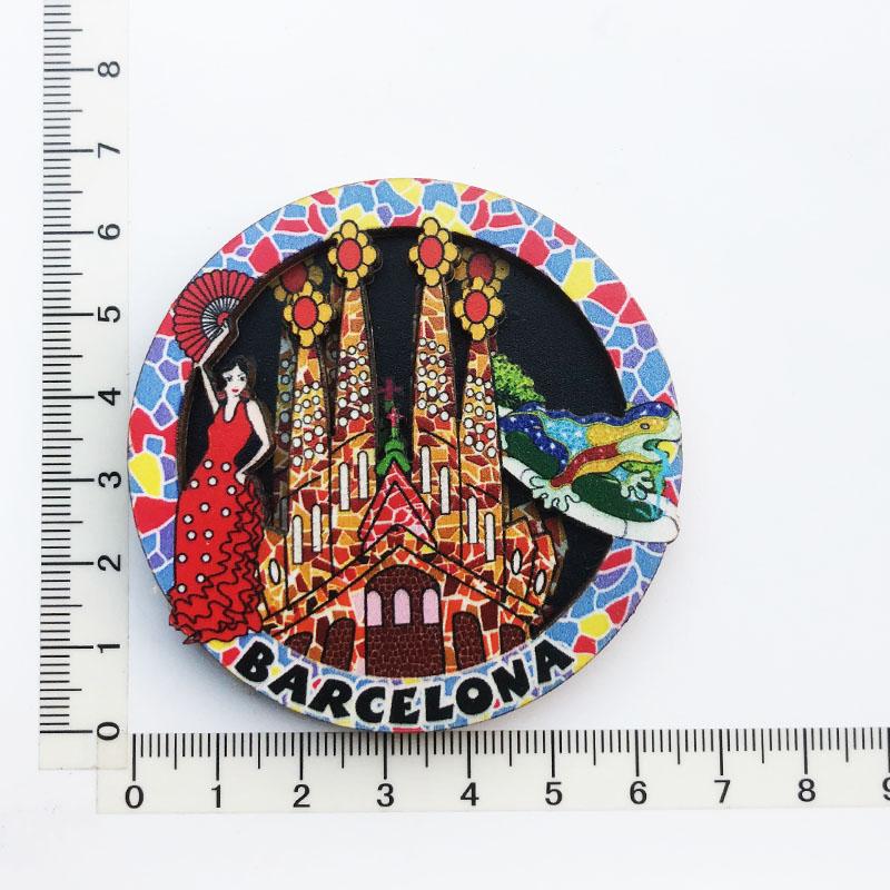 Spain Barcelona Travelling Fridge Magnets Wooden Magnetic Stickers Tourist Souvenirs Wedding Birthday Gifts Home Decoration