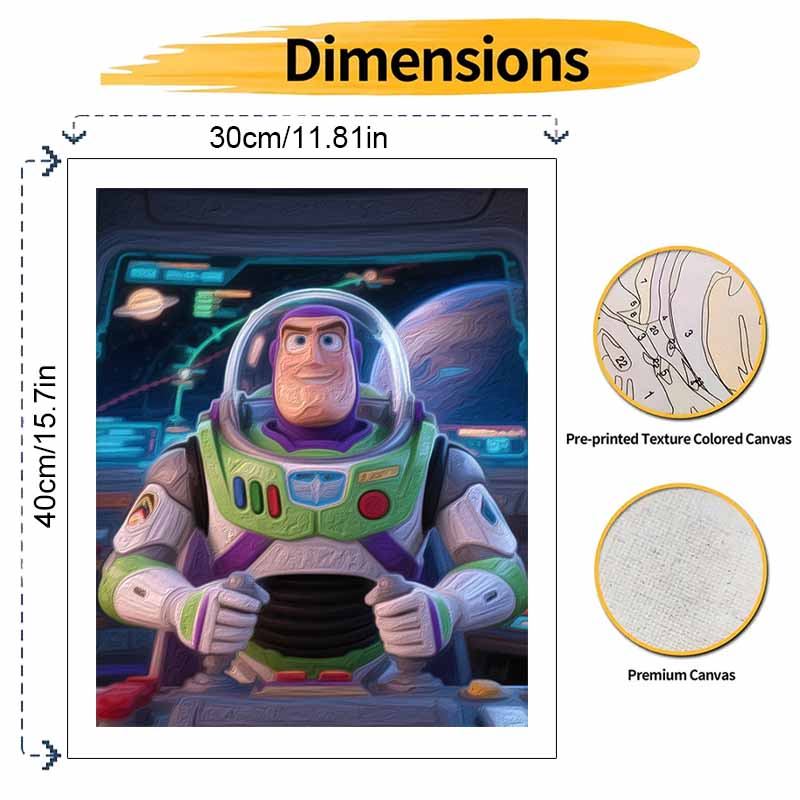 Disney Buzz Lightyear Digital Oil Painting Art Kit Hand Painted Home Decor
