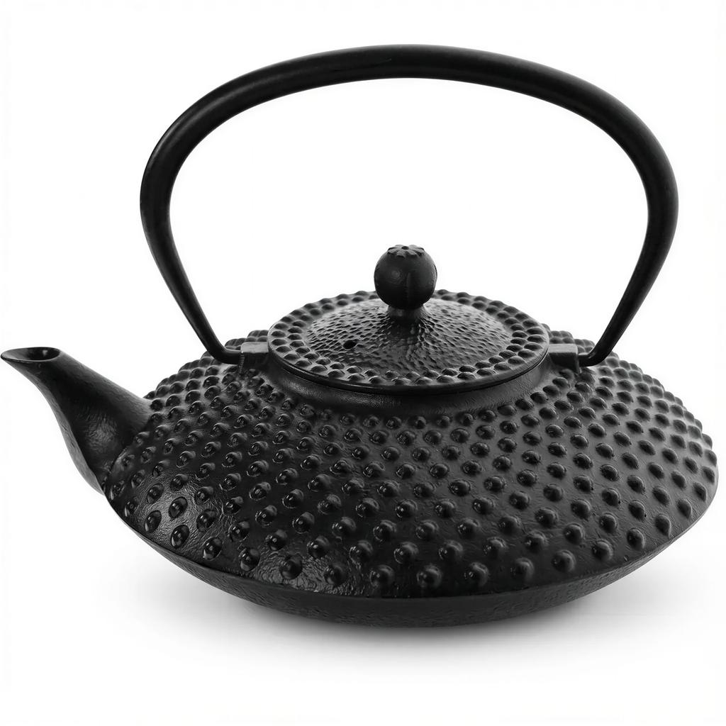 CAST IRON KETTLE 1.25L BLACK STEEL INFuser for Tea and Herbs