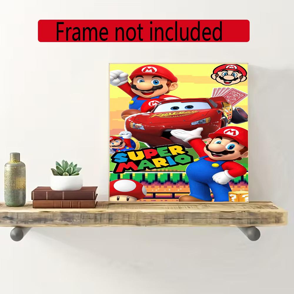 Mario 5D Diy Diamond Painting Round Diamond Mosaic Suitable For Beginners Diamond Painting Rhinestones Gift Frameless