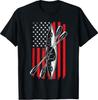 American Flag Kayak Patriotic Paddling Outdoor Design T-Shirt