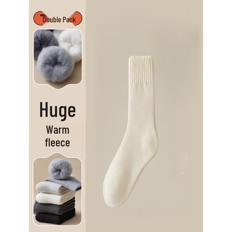 Men's Northern Warm Cashmere Socks, Thickened Velvet for Autumn/Winter, Heavy Snow Cold Protection, Perfect for Harbin Mohe Travel.