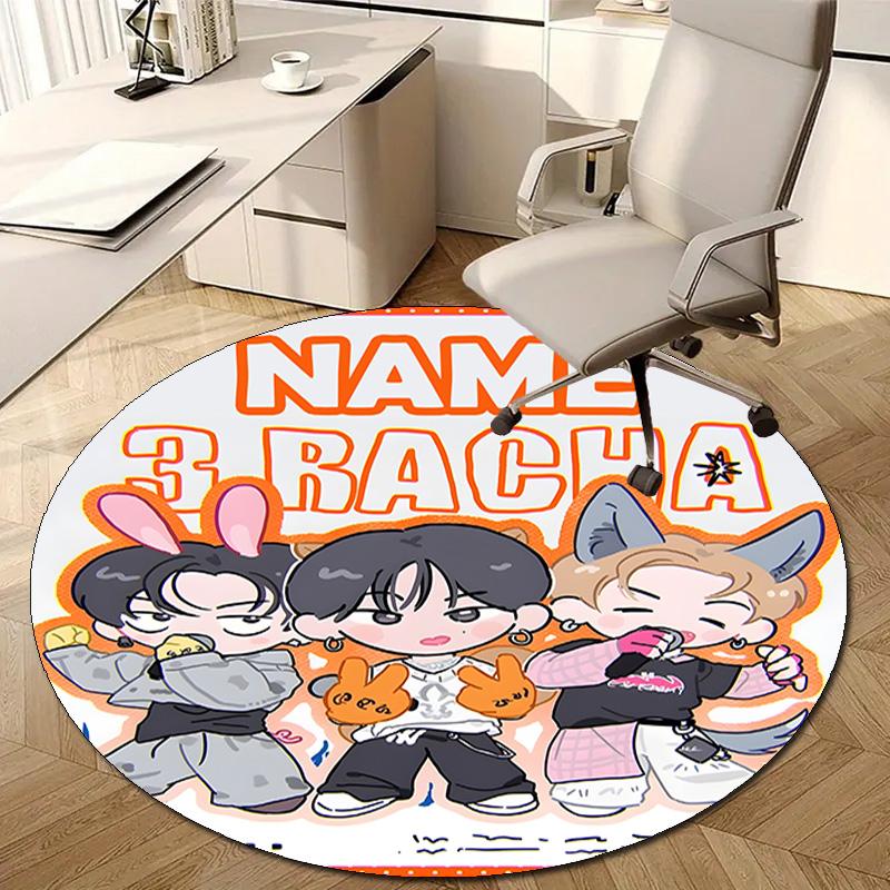 Personalized K-Kpop Team Round Chair Office Rug - Perfect for Mat, Office Chair & More - Ideal Gift for Birthdays and Holidays