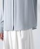 Nano Universe Stand Tuck Size M Blue Women's Two-Tone Blouse, (111cm), (Product Code 669-5120301)