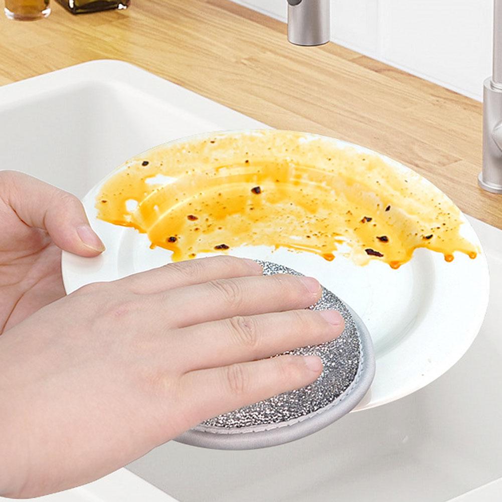 6-18Pcs Double-Side Wire Dishwashing Rags Thickened Metal Silver Wire Rags Kitchen Dish Pot Washdishing Cloths Towel Clean Tools