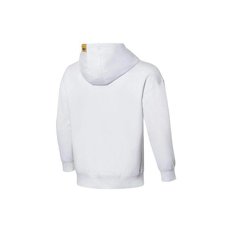 Li Ning Ping Pong Series Fun Print Thick Pullover Sports Hoodie Unisex hoodies Standard-White AWDR747-1