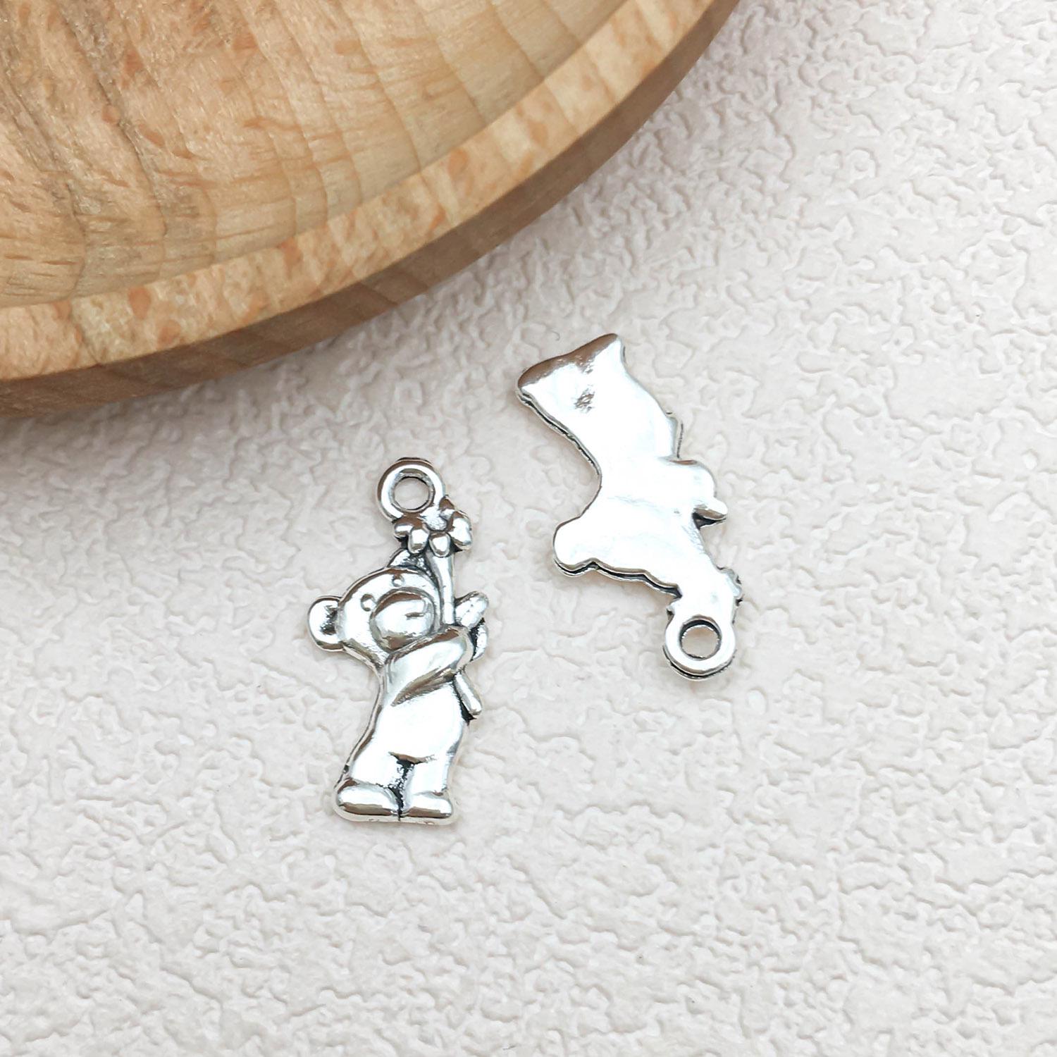 

Античная серебряная подвеска-шарм в виде плюшевого мишки из сплава для изготовления ювелирных изделий своими руками