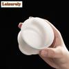 Boutique Porous White Jade Clay Teacup Hand Pulled Body Host Cup Dehua Sheep Fat White Porcelain Tea Bowl Master Cup Drinkware