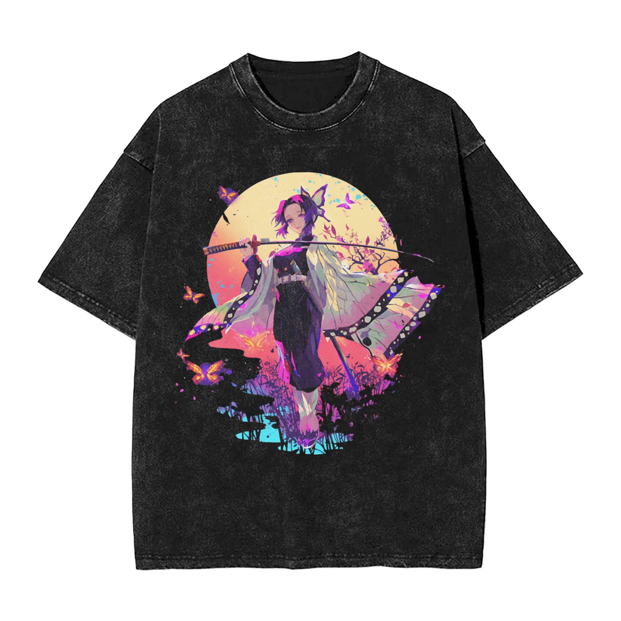 

Модная аниме-футболка Кочо Синобу для мужчин, хлопковая футболка с круглым вырезом, стиранная, футболка с коротким рукавом, подарок, одежда 3XL