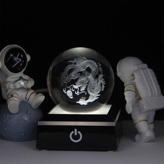

Ночной светильник из искусственного хрустального шара с черной основой, 3D-гравировка планеты, меняющая цвет, светодиодная прикроватная лампа, украшение для рабочего стола, подарок на день рождения