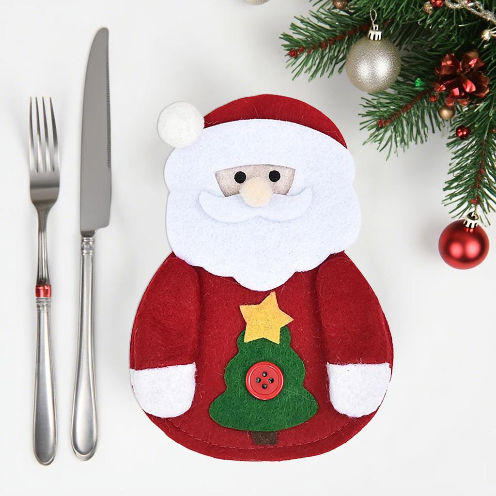 Creative Cartoon Christmas Tableware Set: Knife, Fork, and Decorative Doll Set for Holiday Dining