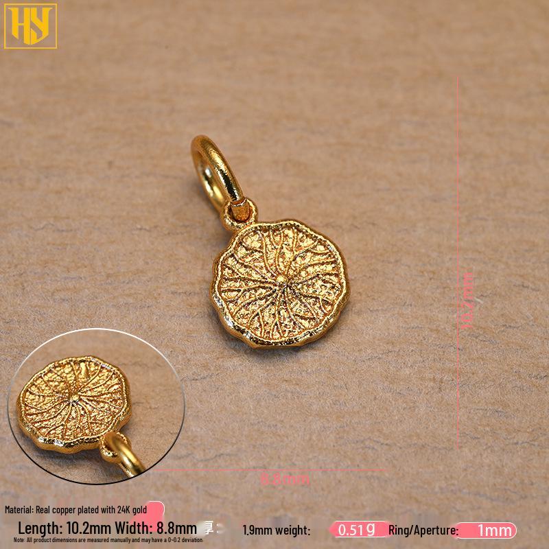 24K Gold Lotus & Persimmon Pendant Bracelet Necklace DIY Accessories
