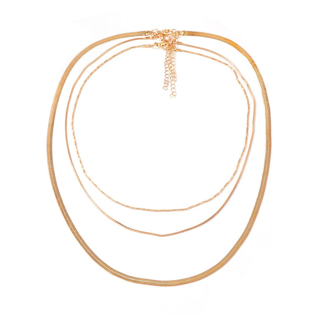 European and American simple fashion temperament light luxury multi-layer metal chain necklace cold wind ins versatile item decoration