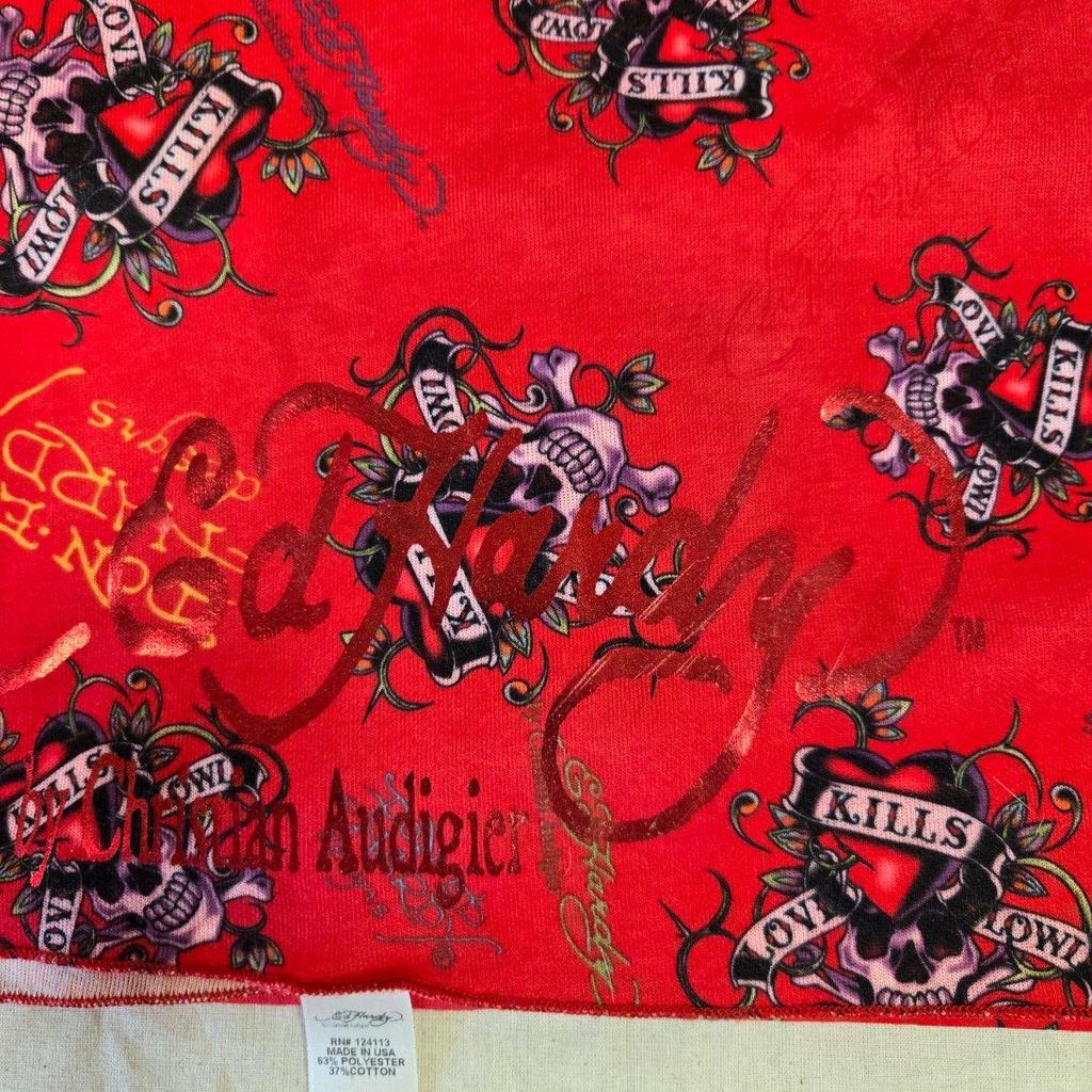 Used Ed Hardy Skull Pattern Long Stole