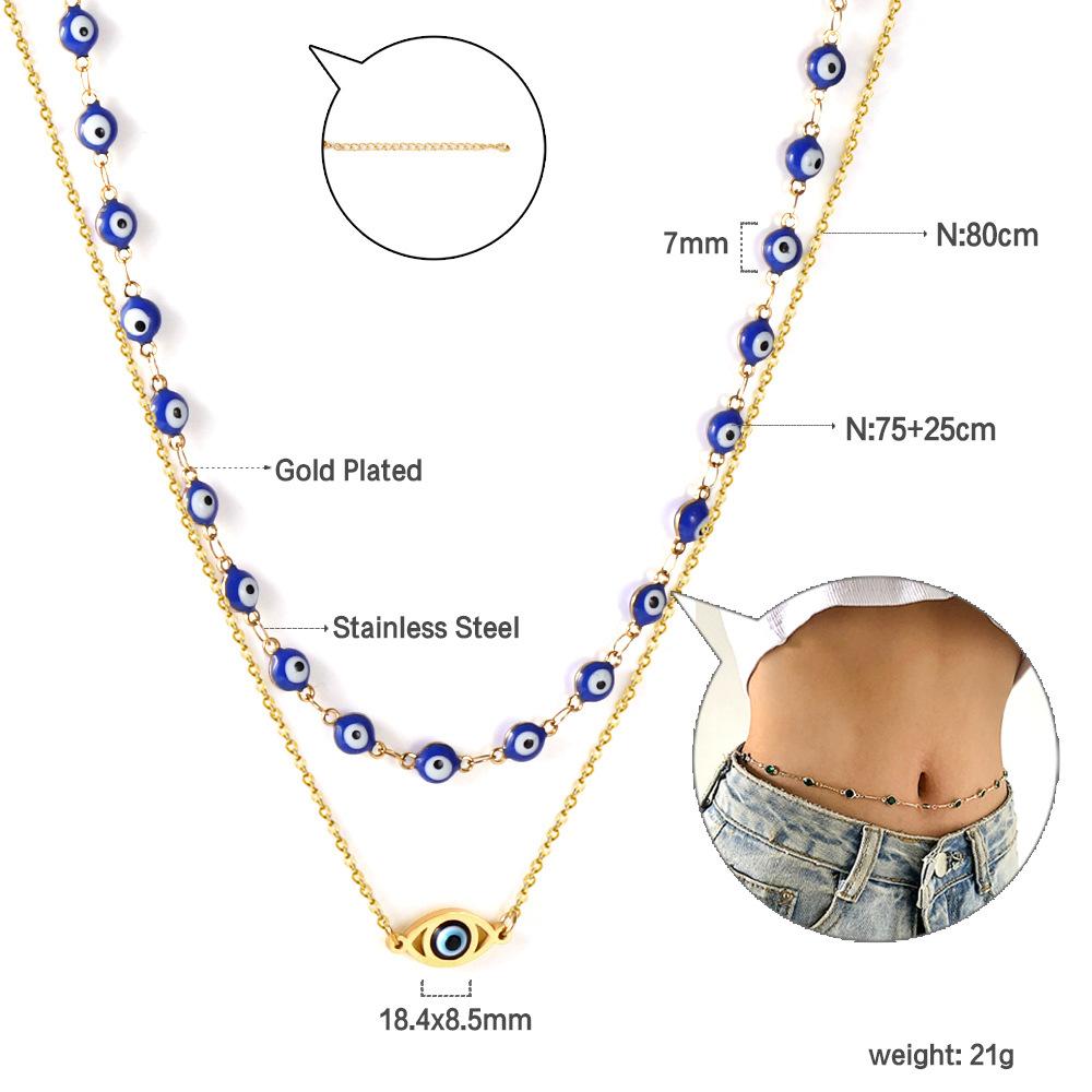 Waist chain women's high-end sense, trendy Spice Girl sweet cool stainless steel diamond chain Waist chain