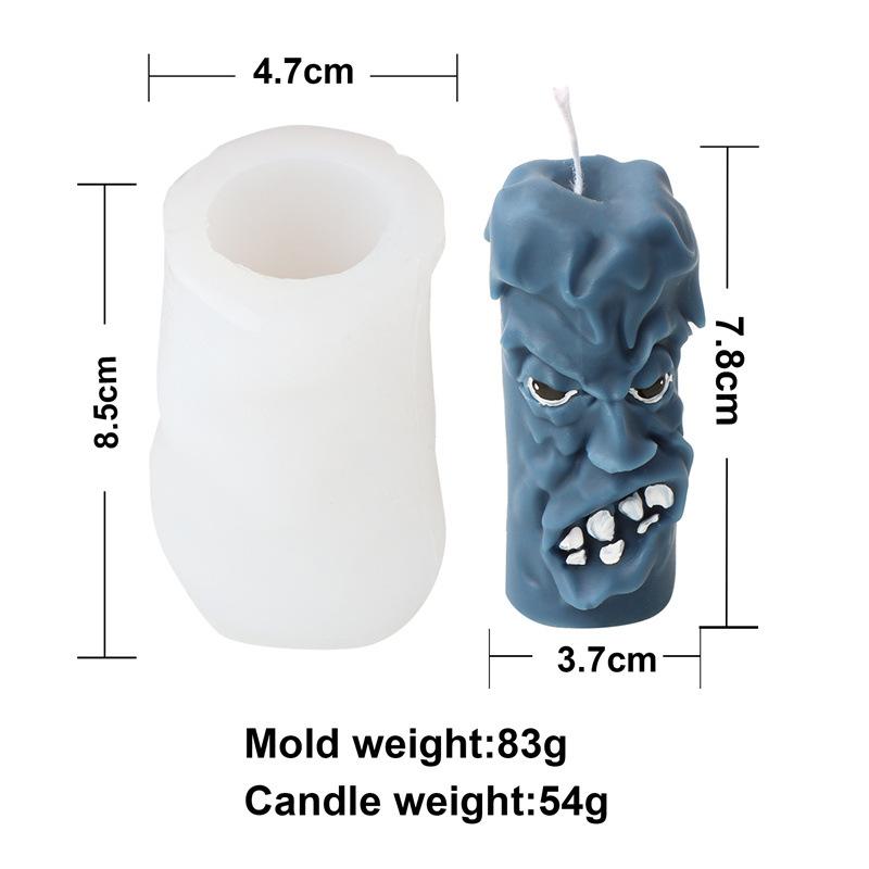 3D Joy Angry Face Pillar Funny Expression Silicone Candle Mold DIY Lively Facial Expression Pillar Wax Mould Home Decor Gifts