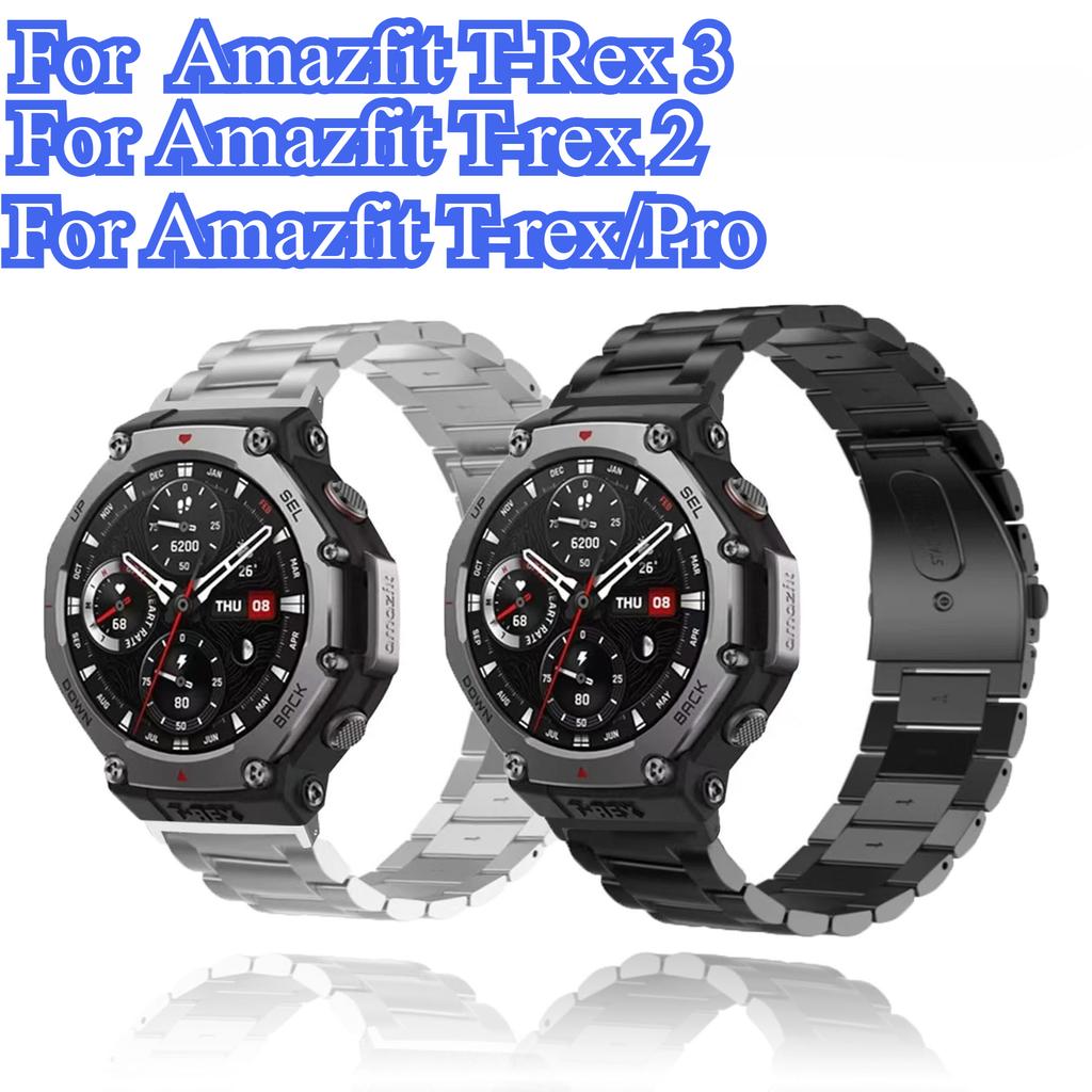 Luxusní řemínek z nerezové oceli pro chytré hodinky Amazfit T Rex3 řemínek kovový náramek pro Huami Amazfit T Rex 2 Amazfit T-rex/rex pro