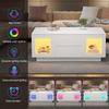 Hochglanz-Couchtisch, mit per mobiler App steuerbaren LED-Leuchten, Wohnzimmertisch mit Schrank, Sofatisch , Beistelltisch,100×50×40cm